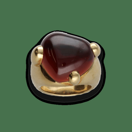 Bague 48 Pomellato Griffe - Bague en or jaune 18 carats et grenat, taille 48 58 Facettes FB11037