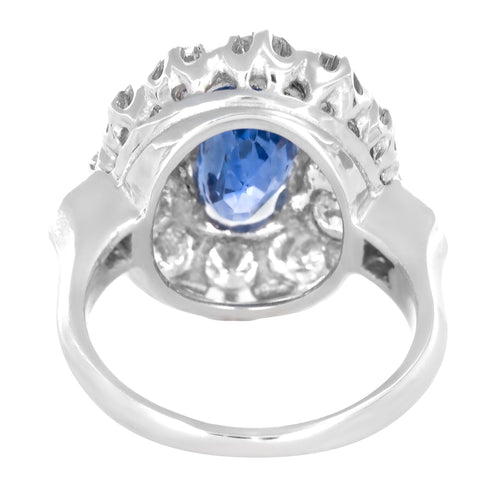 Bague 51 Bague Pompadour en or gris 18 carats avec saphir et diamants 58 Facettes 61100164