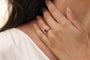 Bague 53 Bague solitaire rubis et diamants en or blanc 18k 58 Facettes 20342