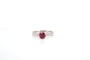 Bague 53 Bague solitaire rubis et diamants en or blanc 18k 58 Facettes 20342