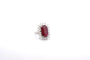 Bague Bague rubis birman 10,80 carats et diamants navette 58 Facettes 26470dv