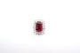 Bague Bague rubis birman 10,80 carats et diamants navette 58 Facettes 26470dv