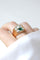 Bague 62 Bague Tank en or rose 18k et platine, émeraude et diamants 58 Facettes