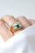 Bague 62 Bague Tank en or rose 18k et platine, émeraude et diamants 58 Facettes