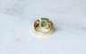 Bague 55.5 Bague vintage émeraude colombienne en or jaune 18k et diamants rubis 58 Facettes