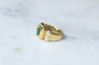 Bague 55.5 Bague vintage émeraude colombienne en or jaune 18k et diamants rubis 58 Facettes