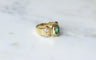 Bague 55.5 Bague vintage émeraude colombienne en or jaune 18k et diamants rubis 58 Facettes