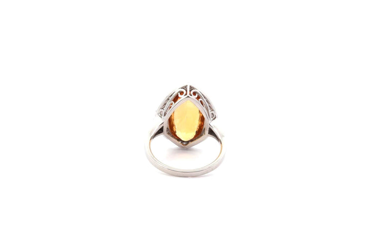 Bague 54 Bague en platine avec topaze naturelle 7,03 ct et diamants 58 Facettes 26061-25649b