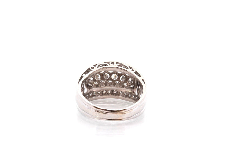 Bague 53 Bague vintage en or blanc 18k et diamants 58 Facettes 27237