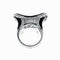 Bague 55 Bague contemporaine en or blanc, diamants et onyx 58 Facettes 2.18389