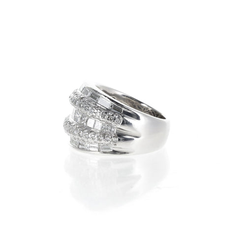 Bague 52 Bague en platine sertie de diamants brillants et baguettes 58 Facettes 2.18835