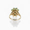 Bague 55 Mauboussin - Bague motif double fleur en or jaune 18 carats, émeraudes et diamants 58 Facettes 2.17688