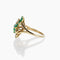 Bague 55 Mauboussin - Bague motif double fleur en or jaune 18 carats, émeraudes et diamants 58 Facettes 2.17688