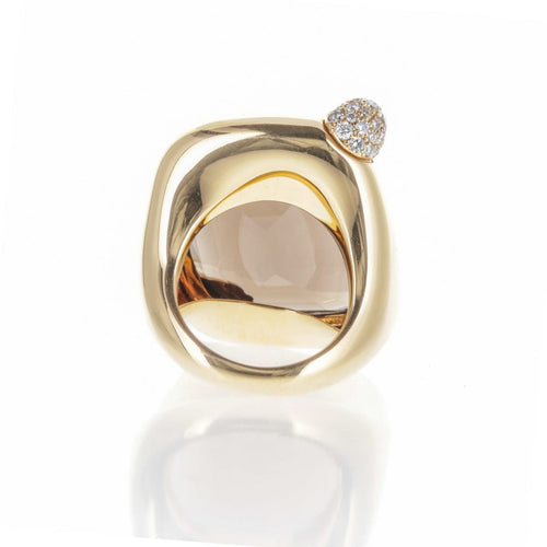 Bague 52 Pomellato Ritratto - Bague en or rose 18K, quartz fumé et diamants 58 Facettes 2.18497
