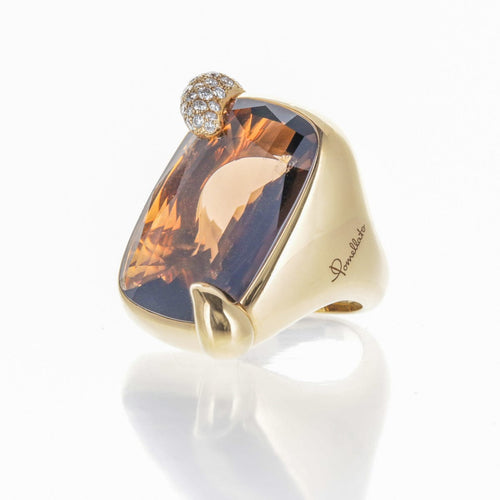 Bague 52 Pomellato Ritratto - Bague en or rose 18K, quartz fumé et diamants 58 Facettes 2.18497