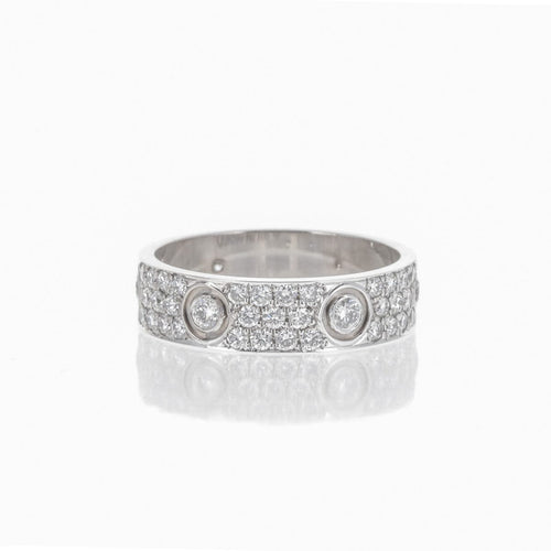 Bague 58 Cartier Love - Bague en or blanc 18k pavée de diamants 58 Facettes 2.18866