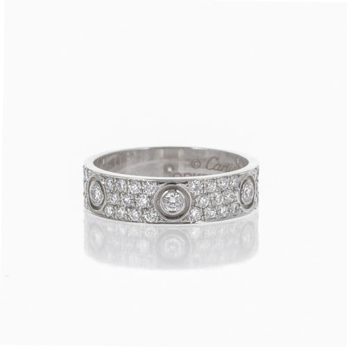 Bague 58 Cartier Love - Bague en or blanc 18k pavée de diamants 58 Facettes 2.18866