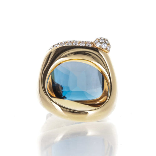 Bague 55 Pomellato Ritratto - Bague en or rose avec topaze et diamants 58 Facettes 2.19225