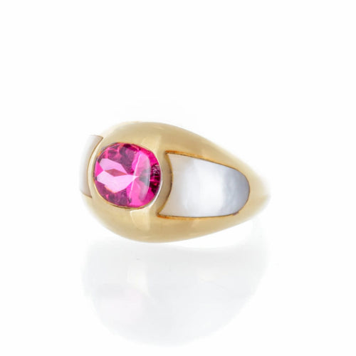 Bague 55 Mauboussin Nadia - Bague en or jaune 18K, nacre et tourmaline 58 Facettes 2.17076