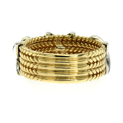 Bague 56 Bague motif corde en or jaune 18 carats et diamants 58 Facettes