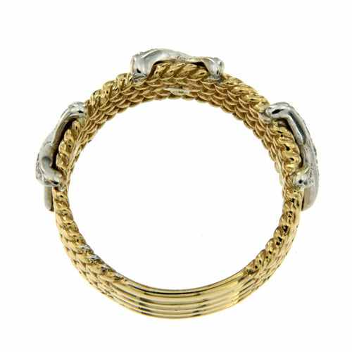 Bague 56 Bague motif corde en or jaune 18 carats et diamants 58 Facettes