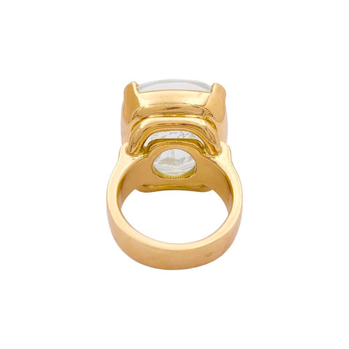 Bague 47 Bague intaille sur aigue-marine en or jaune 750 58 Facettes 34898