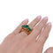 Bague 49 Bague vintage en or jaune 750 sertie d’émeraudes 58 Facettes 32325
