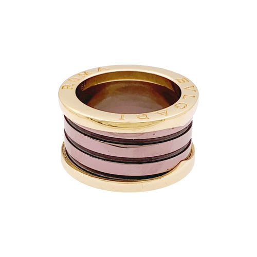 Bague 51 Bulgari B.Zero1 - Bague bandeau en or rose et cermet 58 Facettes 35003