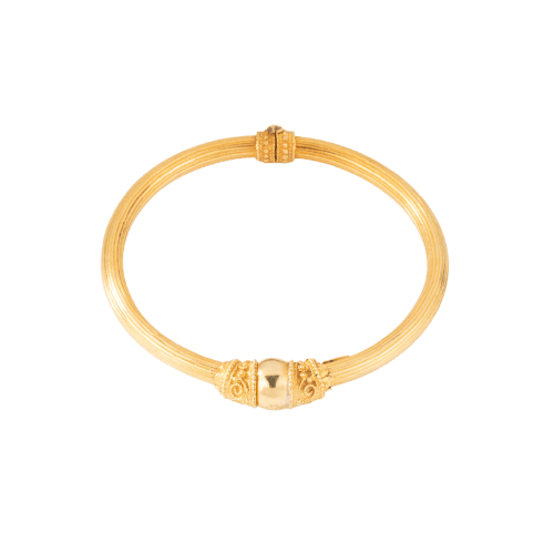 Bracelet Lalaounis - Bracelet jonc ciselé en or jaune 22K 58 Facettes 1