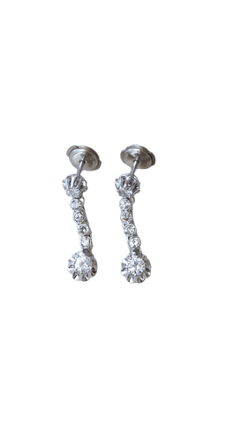 Boucles d'oreilles Boucles d'oreilles Art déco en or blanc 18kt et diamants 58 Facettes