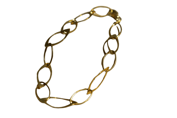 Bracelet Bracelet à maillons ovales ajourés en or jaune 18k 58 Facettes Ref2047