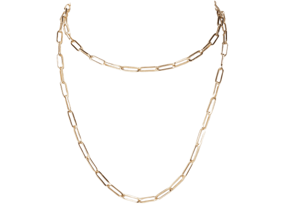 Collier Sautoir maille rectangulaire en or jaune 18 ct 58 Facettes 33497