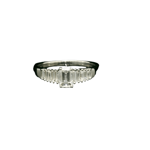 Bague 50 Bague tank en or jaune 18k et diamants 0,55 ct 58 Facettes