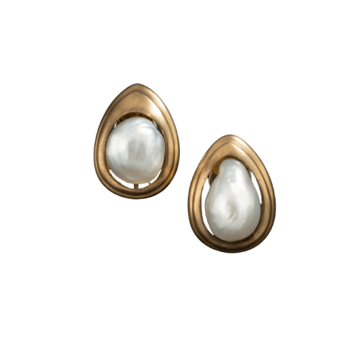 Boucles d'oreilles RepossI - Boucles d’oreilles gouttes en or jaune 18k et perles baroques 58 Facettes