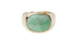 Bague 50 Bague chevalière en or jaune 18 kt avec cabochon de jade 58 Facettes 31221