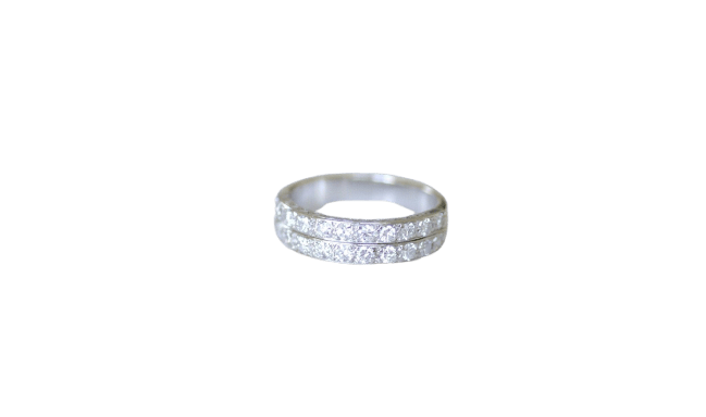 Bague 60 Bague alliance double anneau Art Déco en or jaune 18k et diamants 58 Facettes