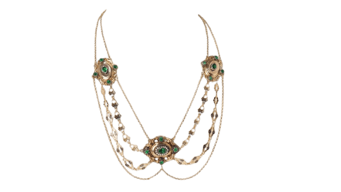 Collier Collier esclave en or jaune émaillé 18 ct et perles fines 58 Facettes 32174