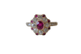 Bague 54 Bague en or jaune avec rubis et diamants 58 Facettes