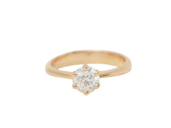 Bague 51.5 Bague solitaire en or rose 18 kt et diamant 0,69 ct certifié 58 Facettes 31906