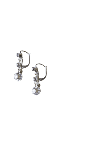 Boucles d'oreilles Boucles d’oreilles dormeuses Art Déco en or blanc 18k et diamants 58 Facettes