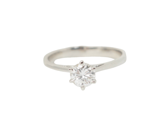 Bague 52.5 Bague solitaire en or blanc 18 kt et diamant 0,58 ct 58 Facettes 28293/31331