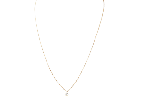 Collier Collier solitaire en or rose 18 kt et diamant taille brillant 58 Facettes 3GR18
