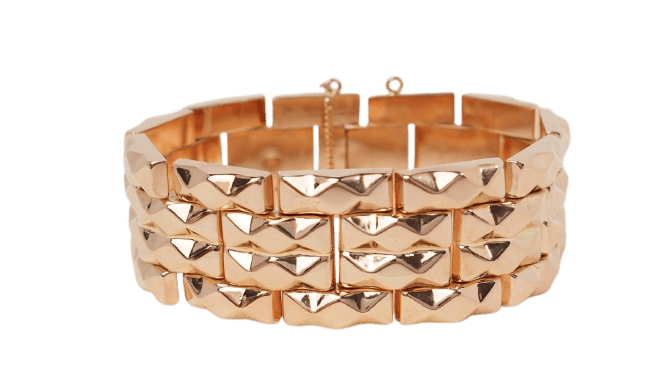 Bracelet Bracelet Tank années 1940 en or rose 18 kt 58 Facettes 32435