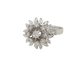 Bague 54 Bague fleur en or blanc 18 ct et diamants 58 Facettes 33233