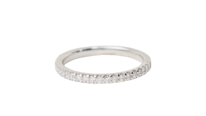 Bague 50 Demi-alliance en or blanc 18 kt et diamants 0,25 ct 58 Facettes 32245