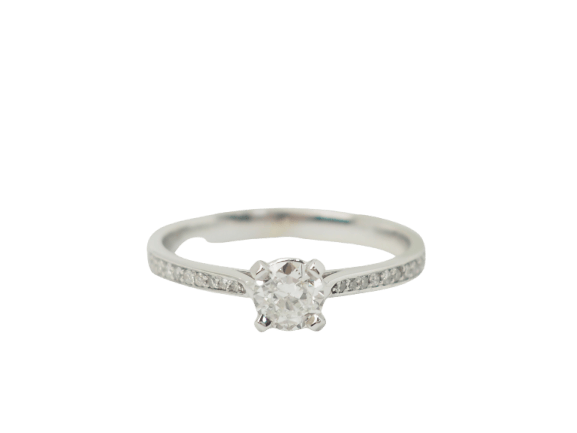 Bague 54 Bague solitaire en or blanc 18 ct et diamants 0,35 ct 58 Facettes 28292