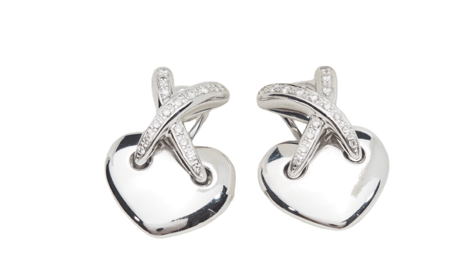 Boucles d'oreilles Chaumet Liens - Boucles d’oreilles Double Liens en or gris 18 kt et diamants 58 Facettes 32735