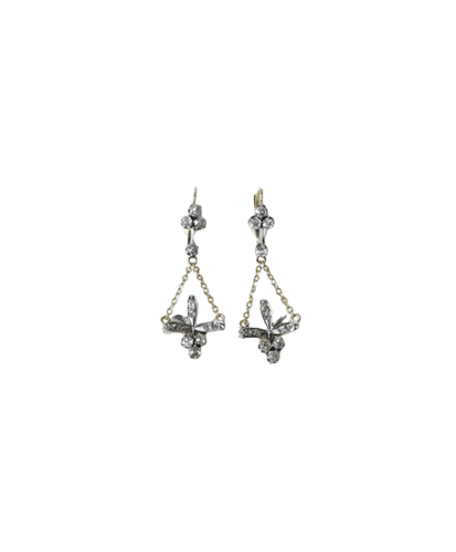 Boucles d'oreilles Boucles d'oreilles dormeuses pendantes en or jaune et rose 18k et diamants 58 Facettes
