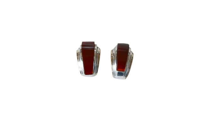 Boucles d'oreilles Puiforcat - Boucles d'oreilles clips en or jaune 18k et cornaline 58 Facettes