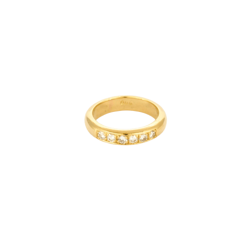 Bague 51 Bague en or jaune 21,6 ct sertie de diamants taille brillant 58 Facettes 1